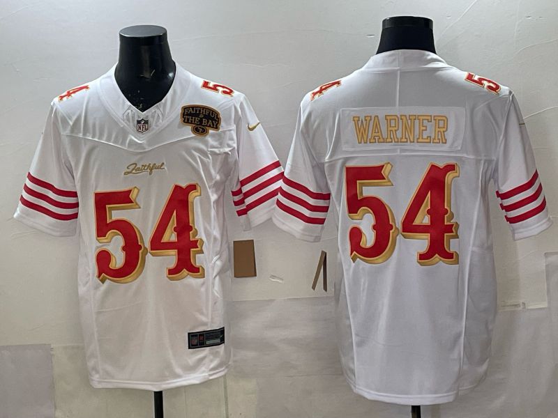 Men 2025 Nike San Francisco 49ers #54 Warner White 5th generation Limited NFL Jersey 043